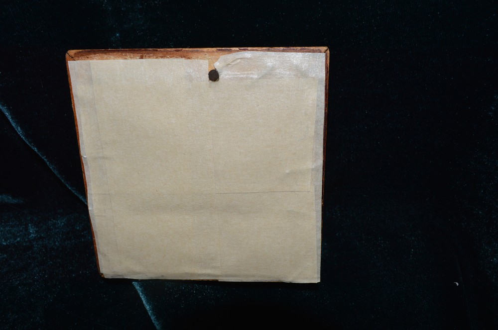 Vintage Needlepoint Small Bird Wool 4" Square Wood Frame