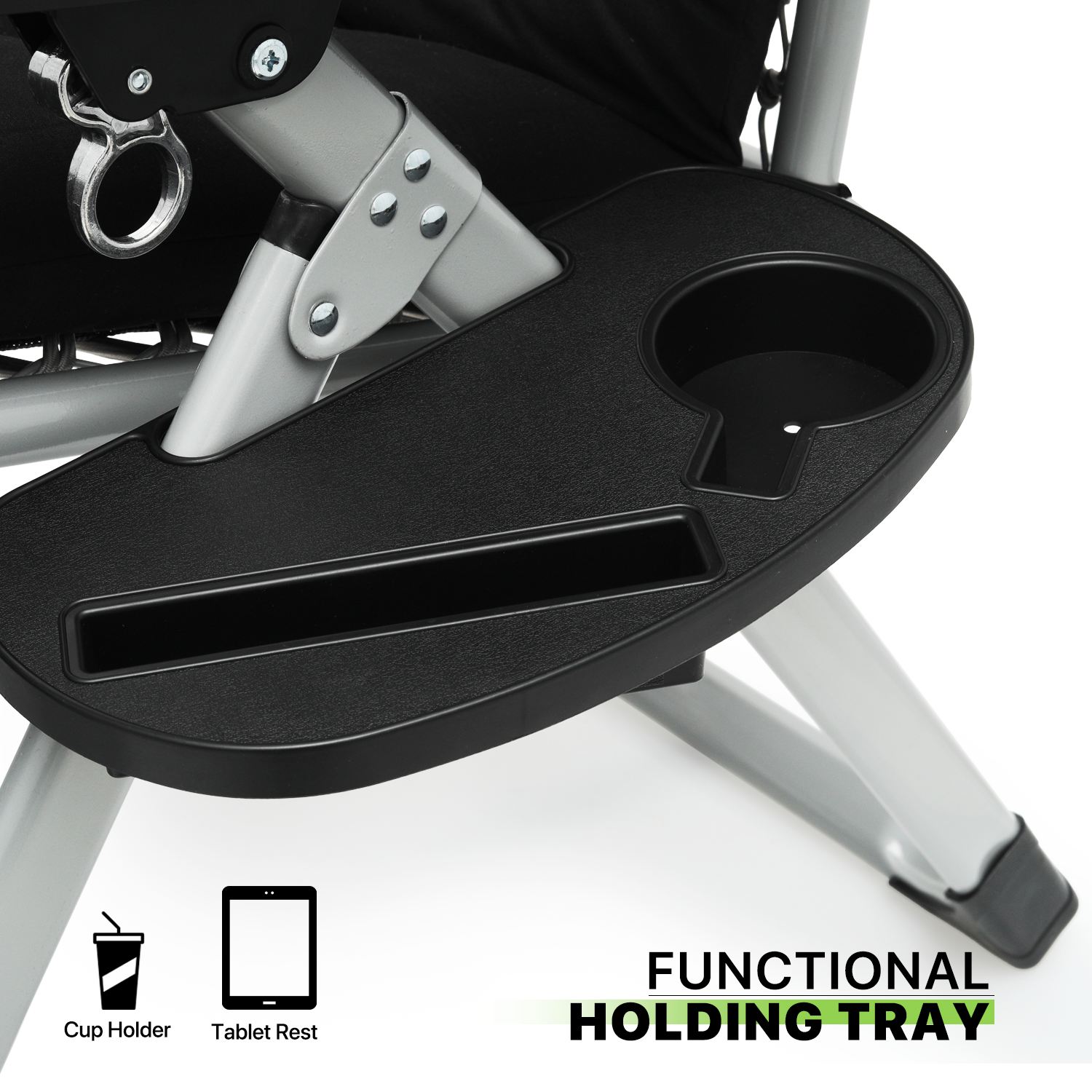 Foldable Outdoor Zero Gravity Chair Recliner Lounge Chaise w/Detachable Cushion