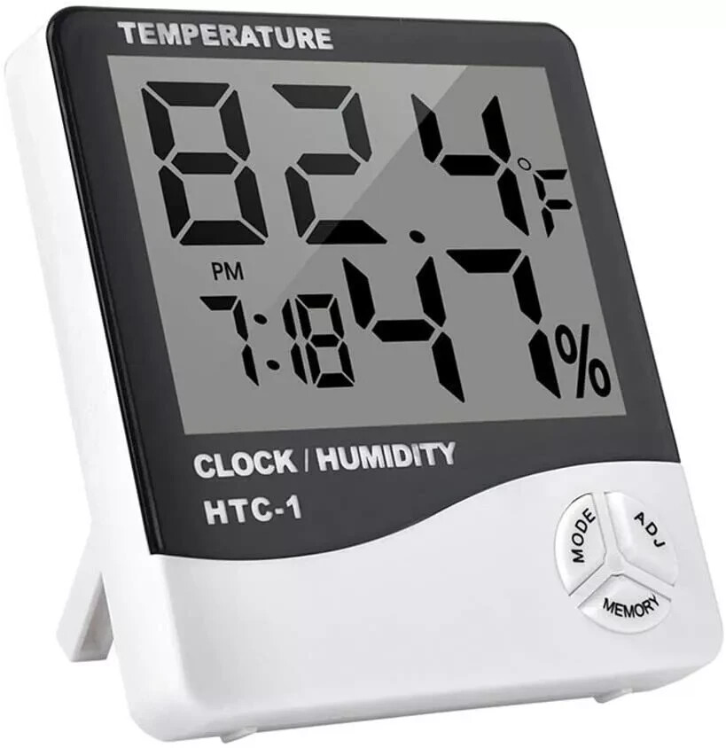 Thermometer Indoor Digital LCD Hygrometer Temperature Humidity Meter Alarm Clock