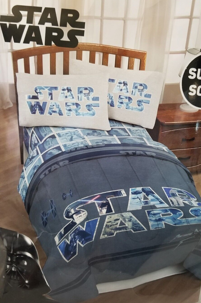 5 pc Disney Star Wars Full Microfiber Comforter & Sheet Set NIP