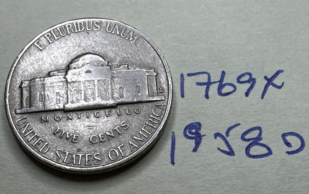 1958 D JEFFERSON NICKEL 5C 1769X