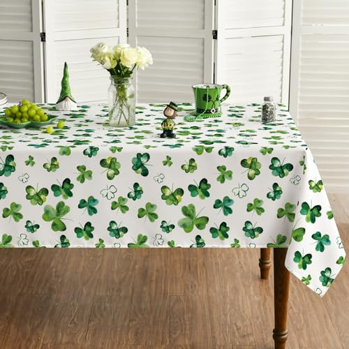 St. Patrick's Day Rectangular Tablecloth 60×104 Inch, Shamrock Irish Clover