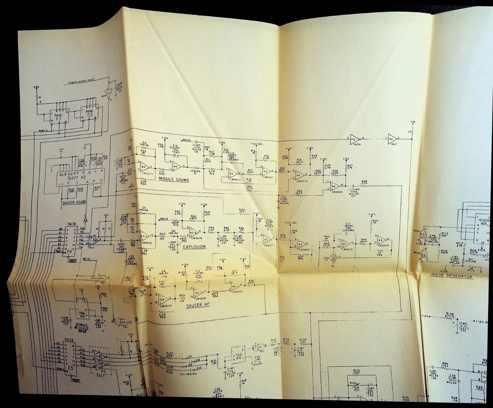 Midway Mfg Co. SPACE INVADERS Logic Schematic M051-00739-A005 Arcade 010725WT-D
