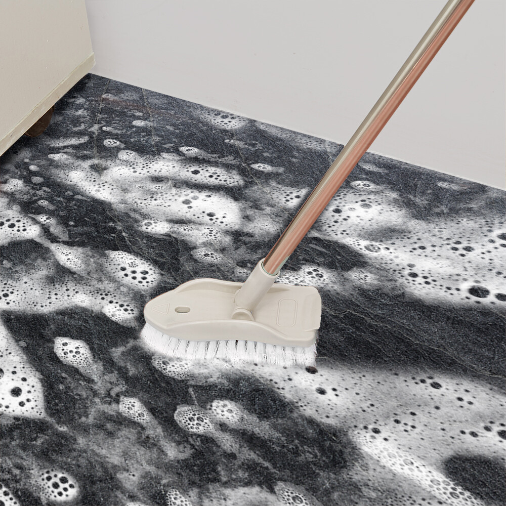 Long Handle Floor Scrub Brush Kitchen Bathroom Brush with Rotatable Head