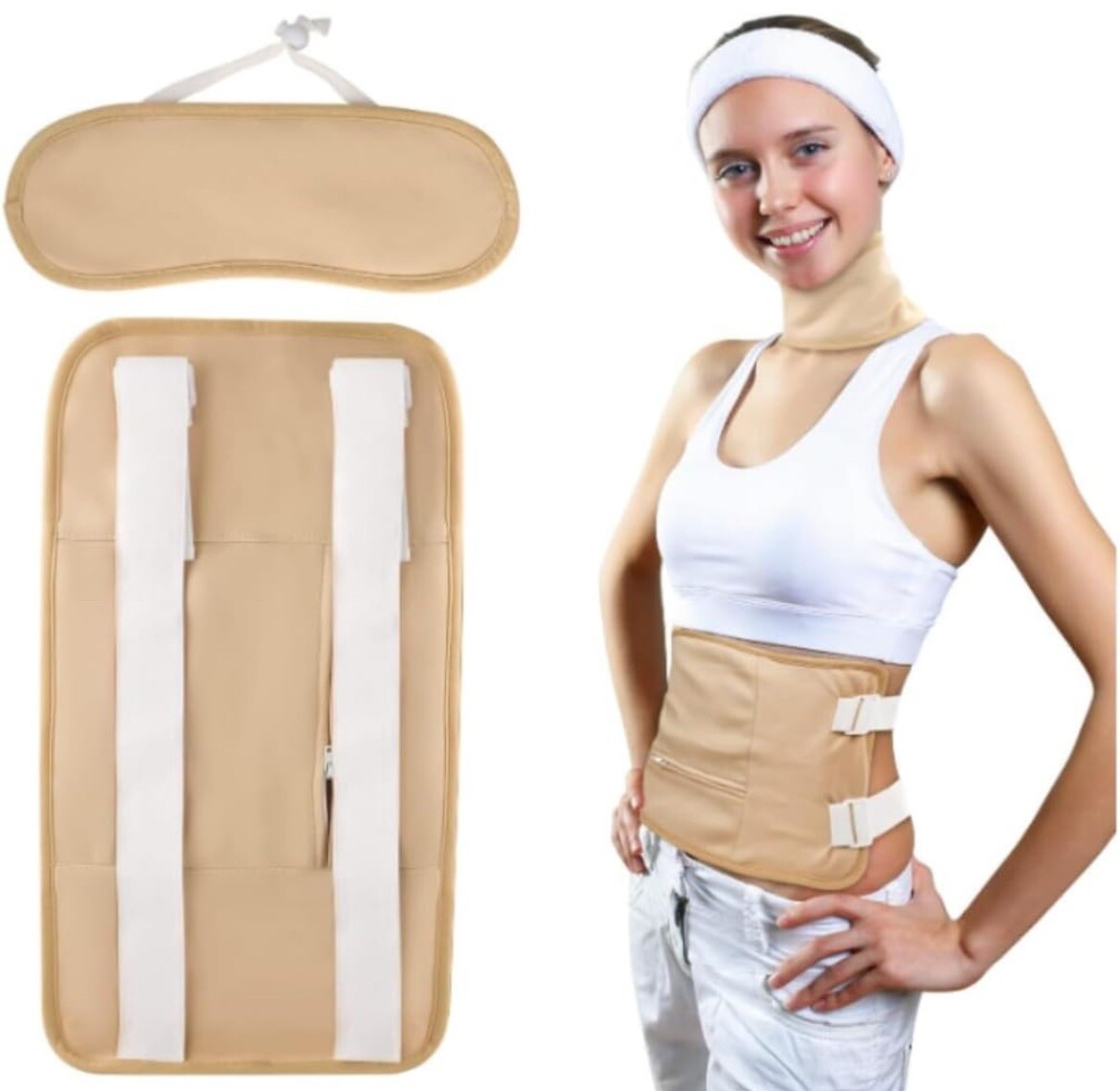 (2 Pack) Castor Oil Pack Kits, Reusable Organic Castor Oil Packs Cotton Wraps