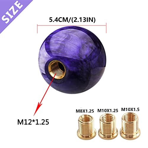 Shift knob Round Ball Marble Style Universal for Manual Automatic Purple