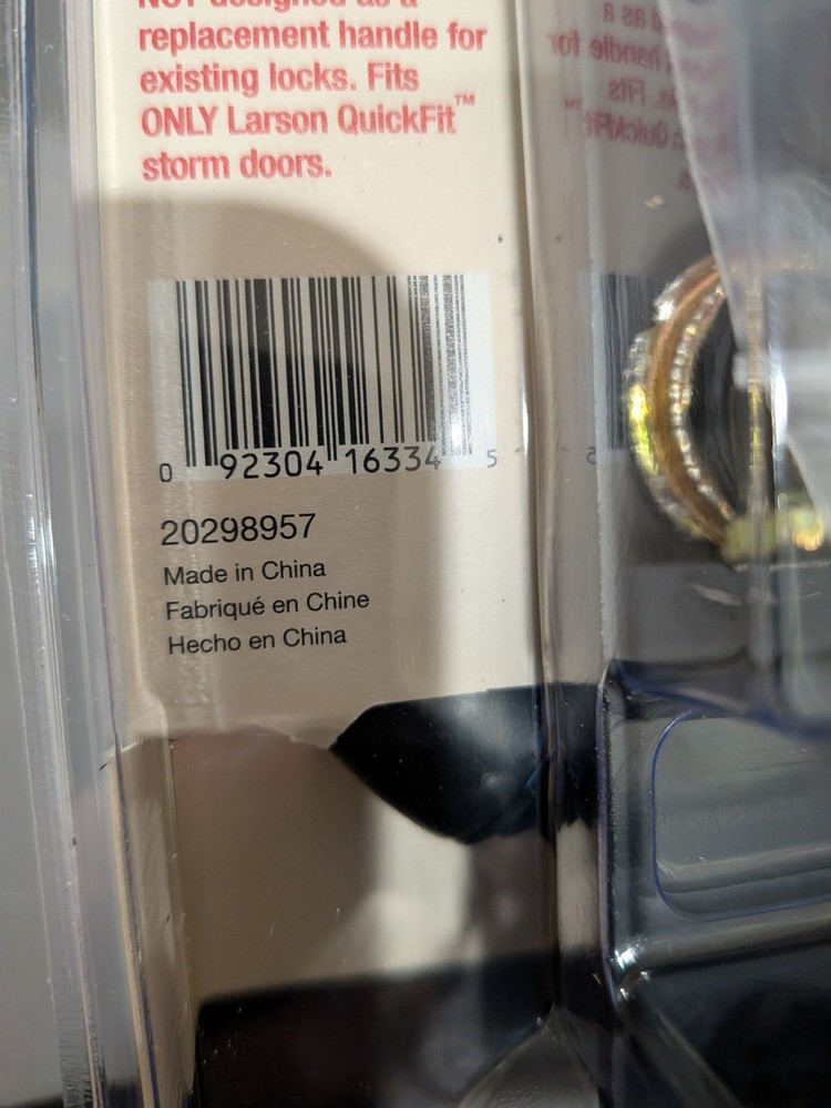 Larson Door Handle Quickfit Straight Handle 20298957 Five Spindle Aged Bronze