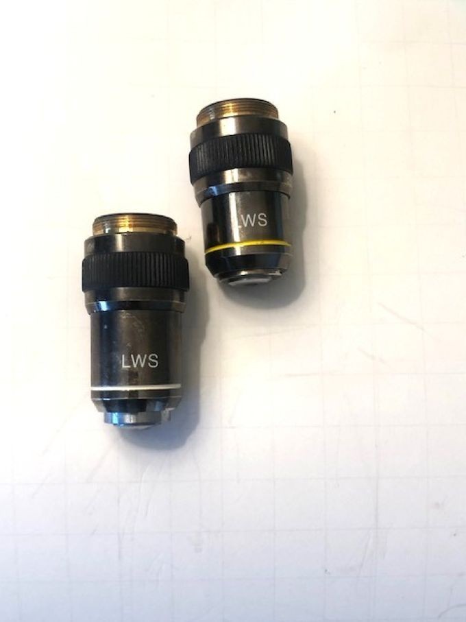 LWS 10X Ans 100X Microscope Objective Lens Set of 2