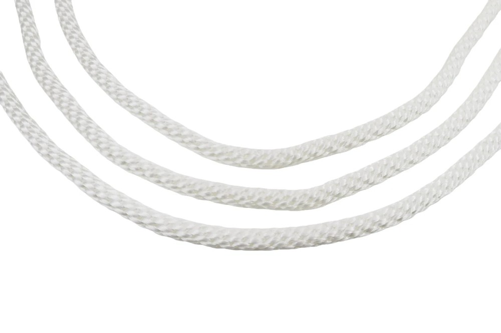 3/8 200'' White Industrial Smooth Solid Braid Nylon Polyester Derby Rope