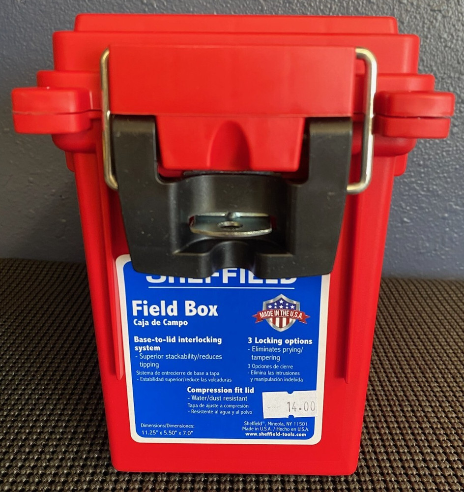 Sheffield  Red Field Box Ammo Storage Case Interlocking Lid USA