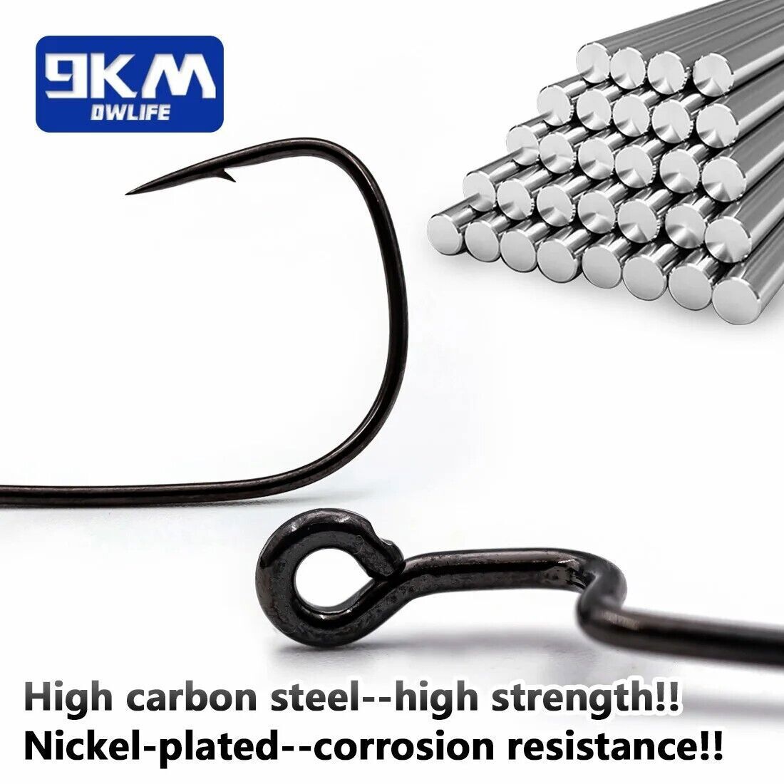 50~200Pcs Ewg Hook Bass Fishing Texas Rig Hook Wide Gap Offset Worm Fishing Hook