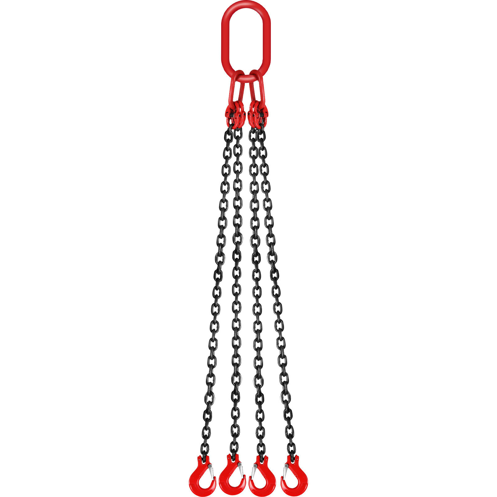 5/16"x5FT Chain Sling w/ 4 Legs 5T/11000 lbs Load T8 Grab Hooks Alloy Steel