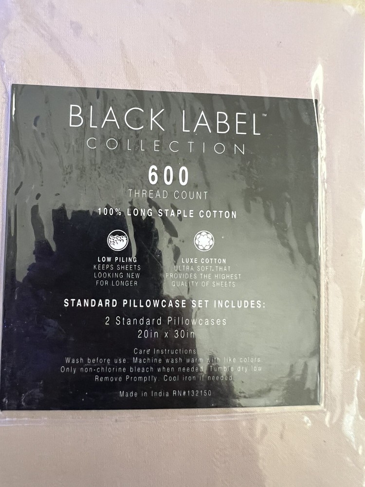 Black Label Collection Pillowcases - 2 Packages