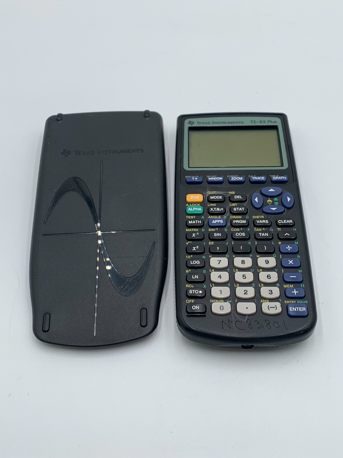 Texas Instruments Ti-83 Plus Graphing Calculator Black With Cover Good