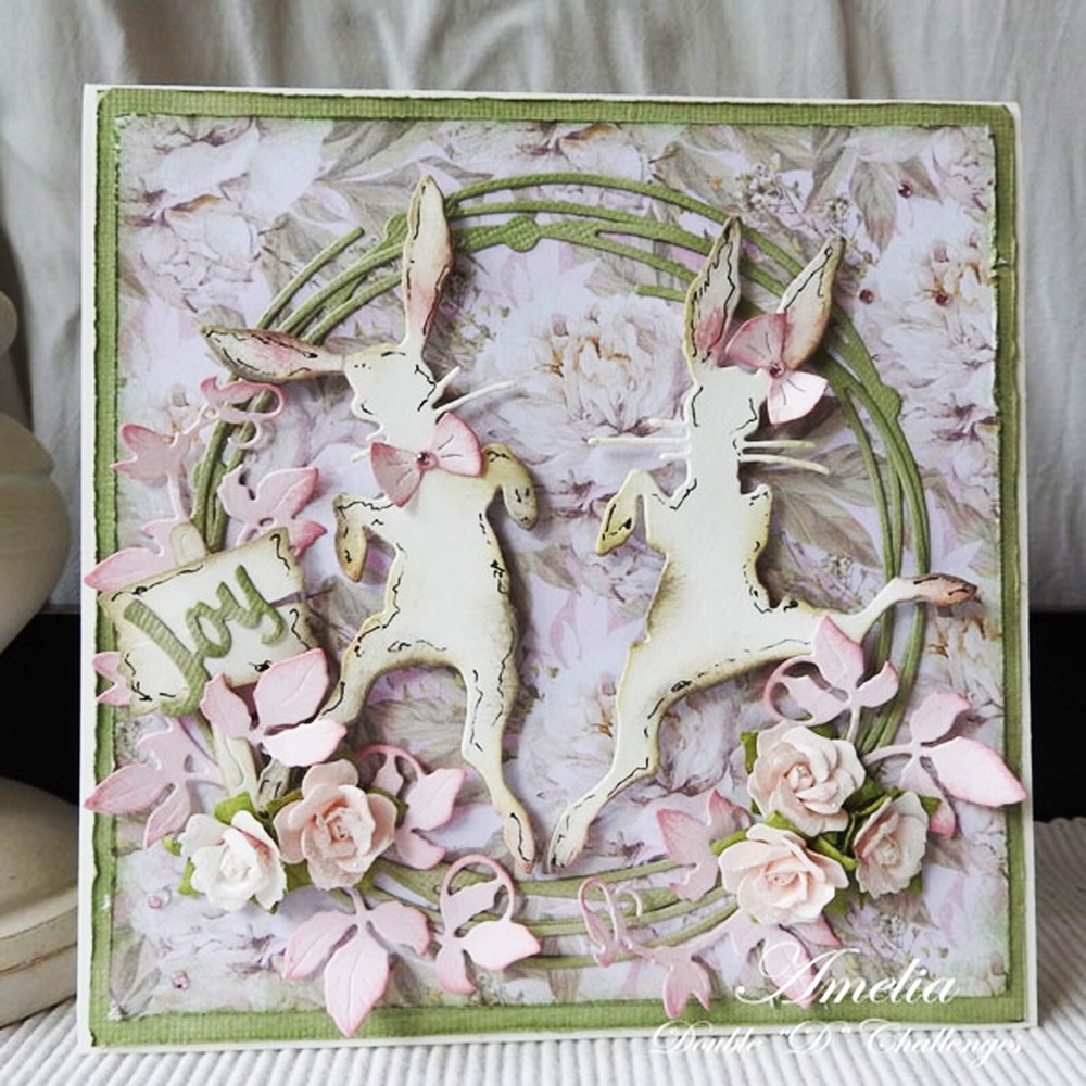 Sizzix Thinlits Bunny Hop 3-pc set #664421 Retail $19.99 designer Tim Holtz