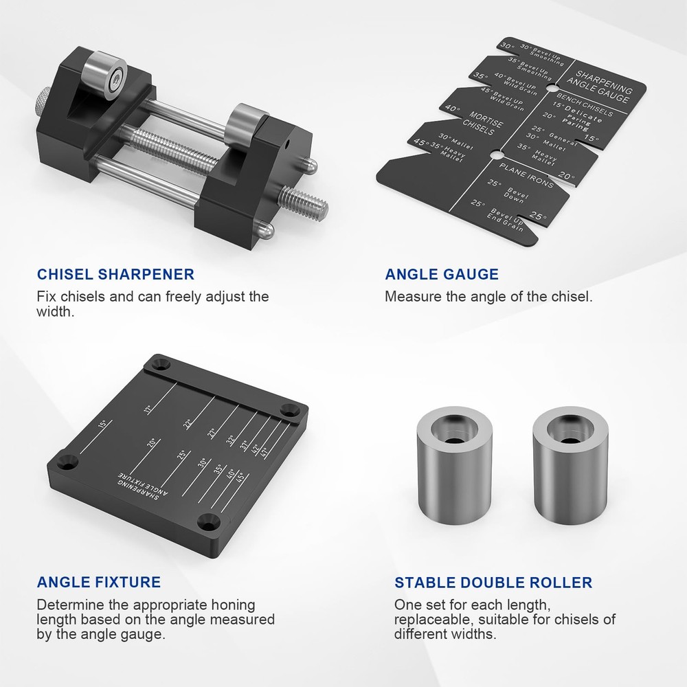 Precise Chisel Sharpening Jig Kit, Honing Guide System for Woodworking Chisels a