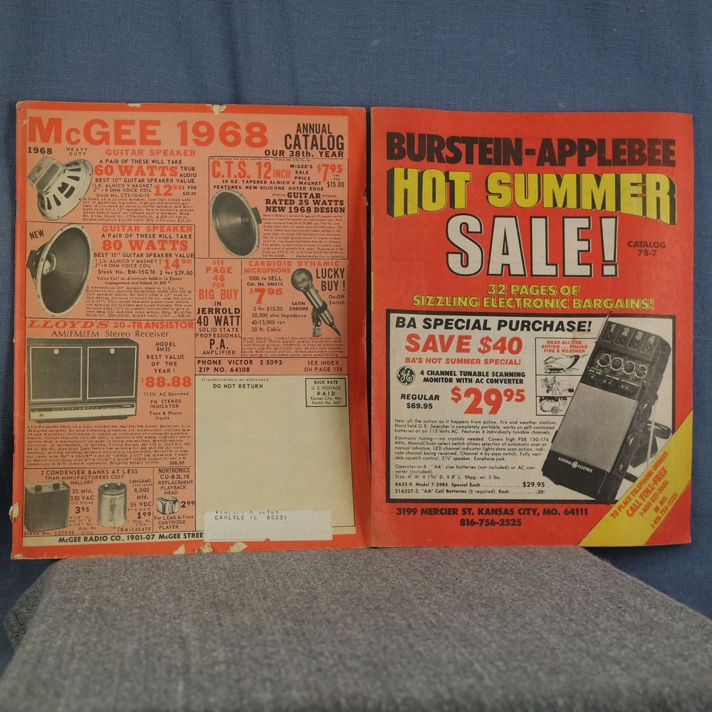 TWO Vintage Electronic Catalogs 1968 McGEE & 1976 Burstein-Applebee