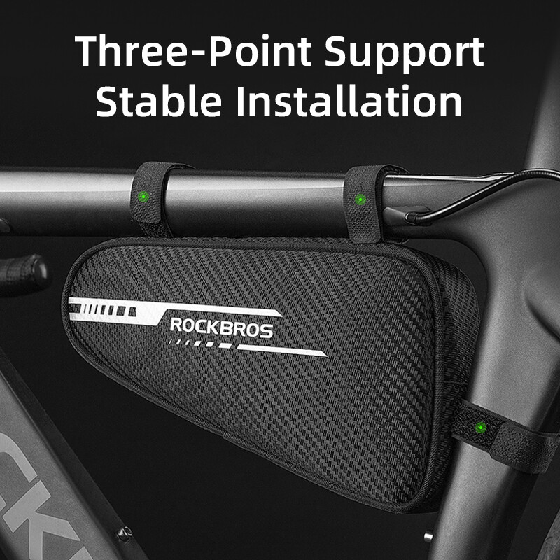 ROCKBROS Bike Triangle Bag Frame Bag Reflective Under Top Tube Storage Bag 1.2L