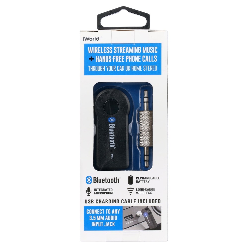 iWorld Bluetooth Audio Car Kit, Stream Music & Calls Hands-Free, Easy Pairing