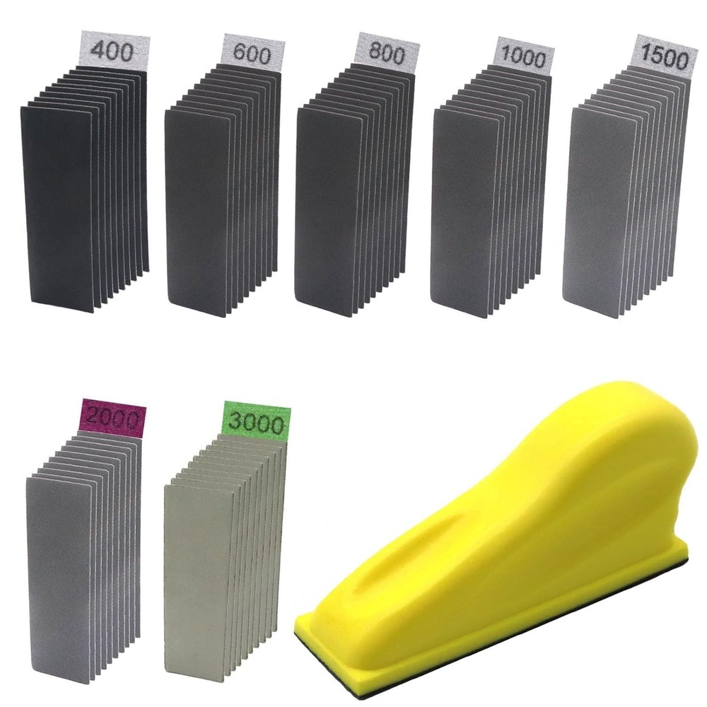 3.5” Micro Sander with 70PCS Hook and Loop Sandpaper - For Precision Detailing