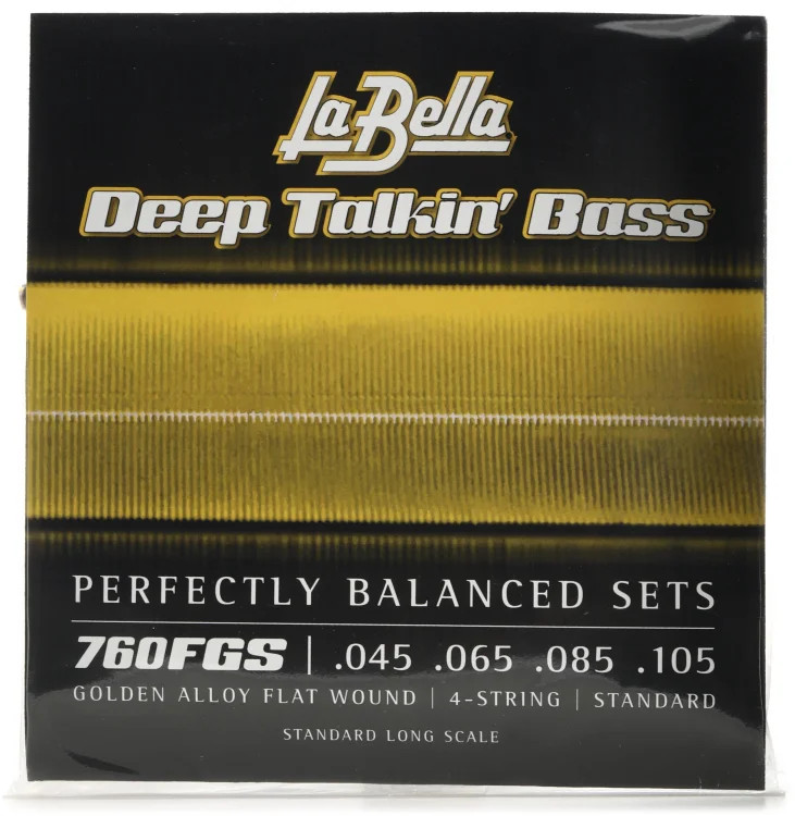 La Bella Deep Talkin' Bass Gold Flats Electric Bass Strings - 4-string