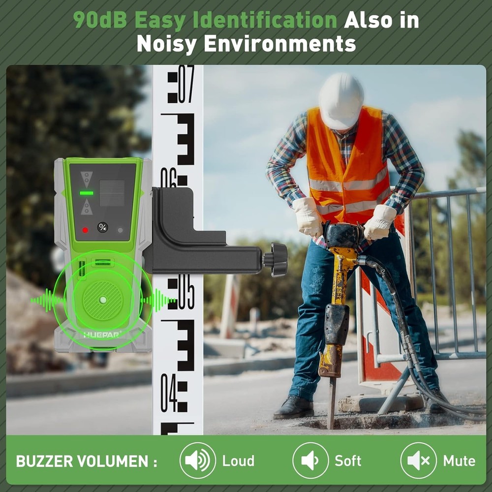 Huepar 4D Laser Self-Leveling Laser Level & LCD Screen Remote Control+Receiver