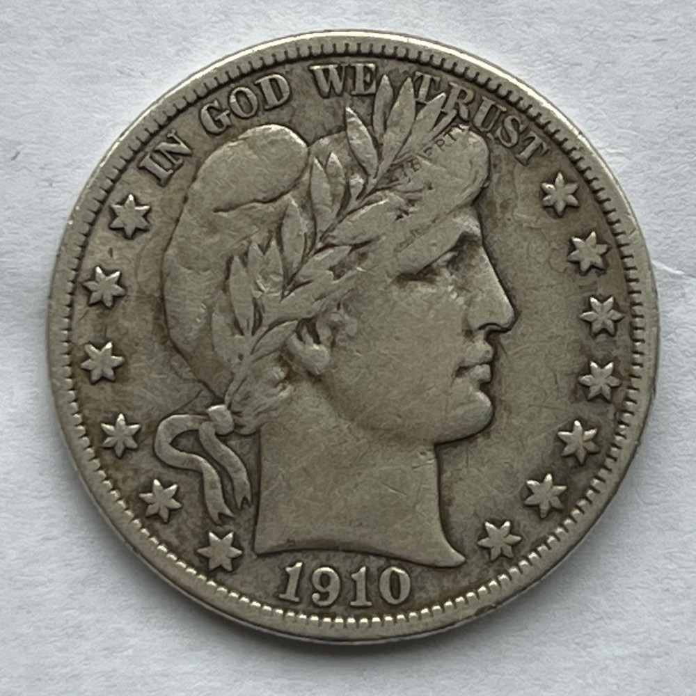 1910 S Barber Half Dollar VF +