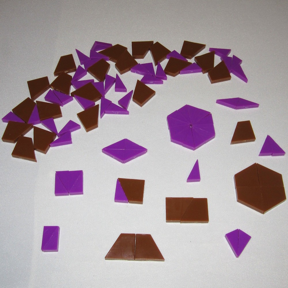 New ***90x FRACTION PATTERN BLOCKS Plastic*** .5 cm ETA hand2mind math 4452 stem
