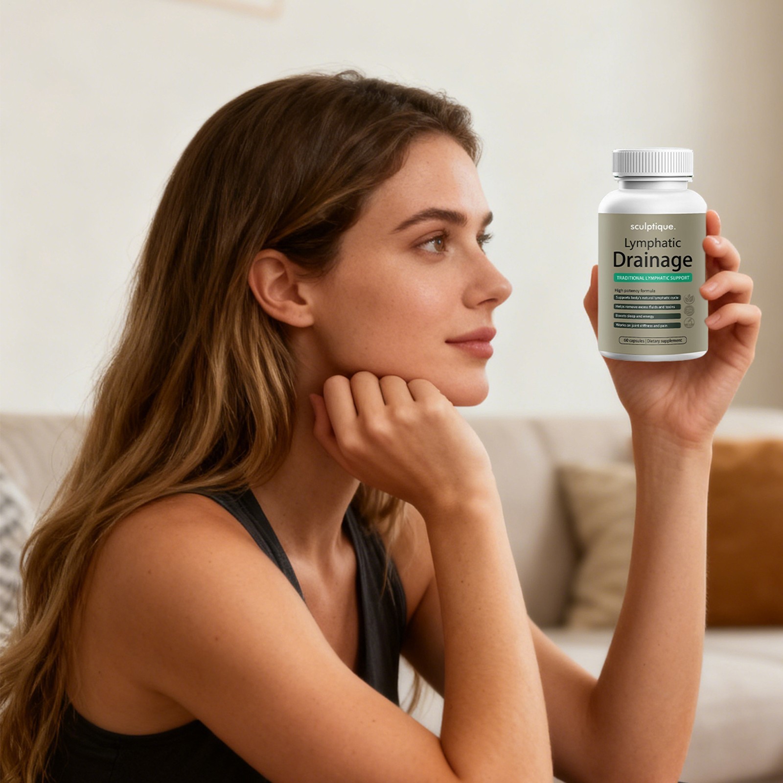 Sculptique Lymphatic Drainage Capsules- Supports Cellulite Reduction, 60 Capsule