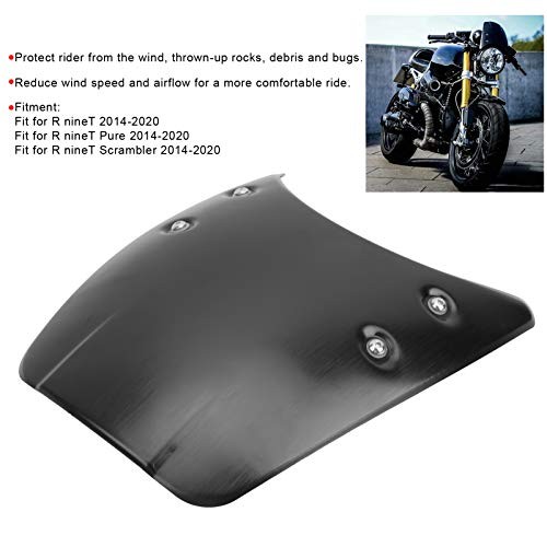 Motorcycle Windshield, Aluminum Windshield Windscreen Headlight Fairing Black