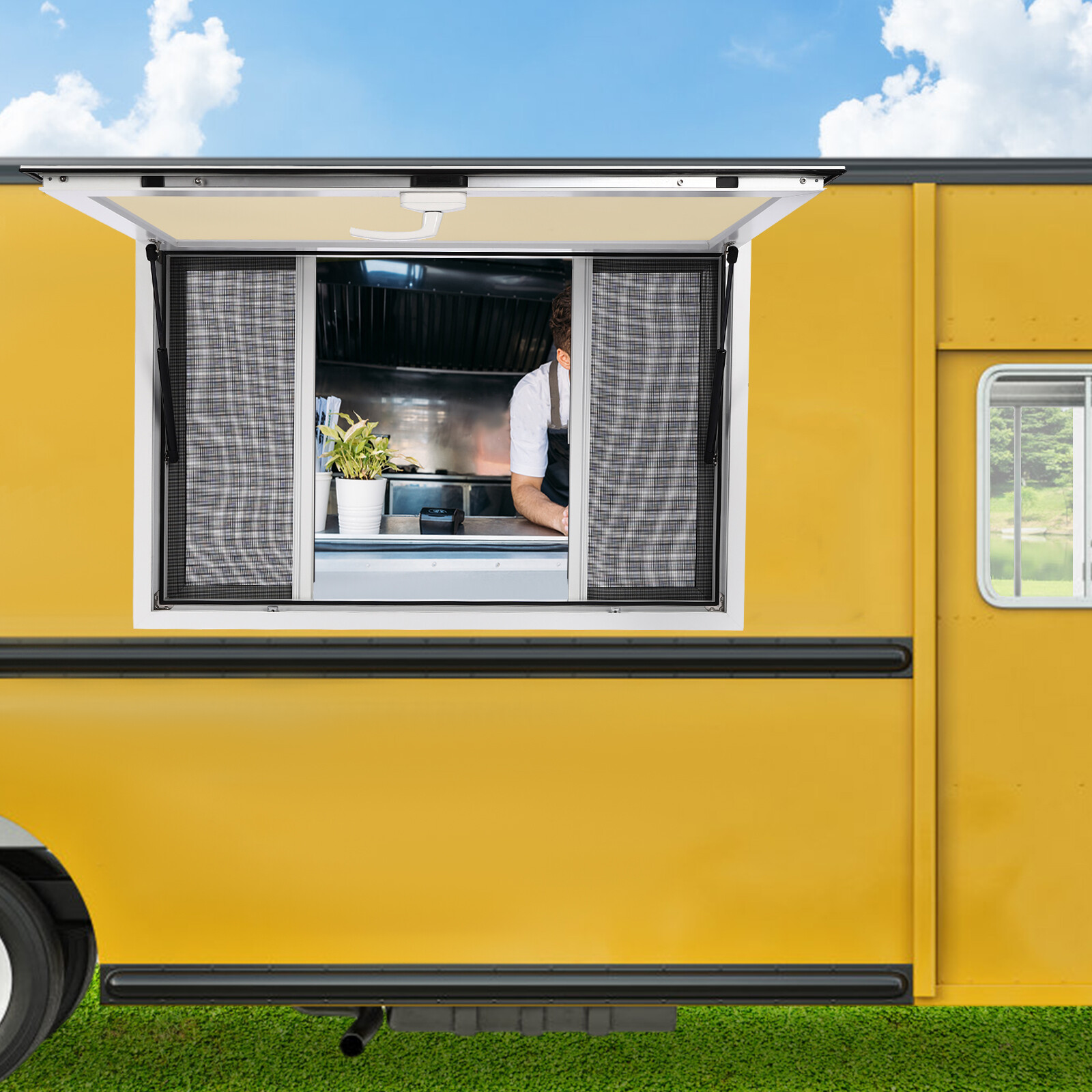 Concession Window Awning Food Stand Truck Sliding Screen Trailer Serving Window