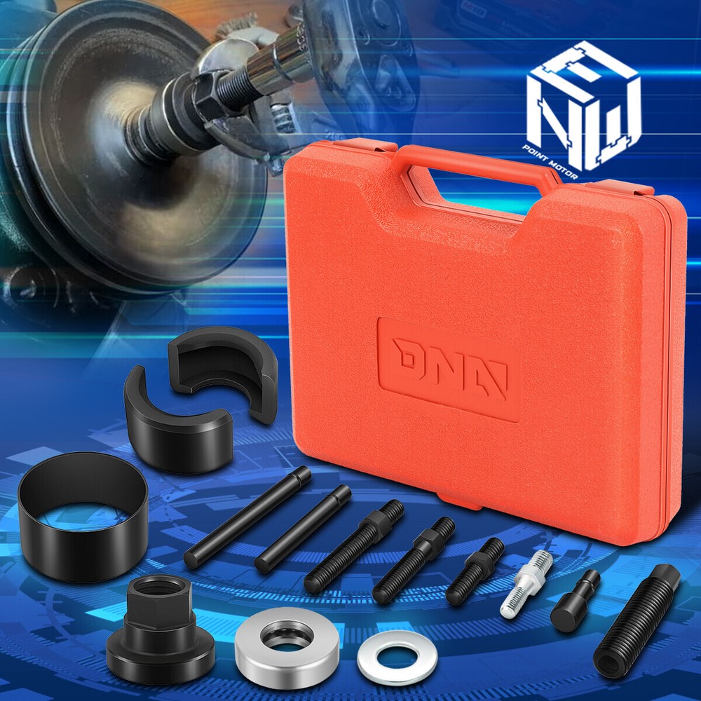 12Piece Pulley Puller Installer Power Steering Pump Remover Tool Set w/Case