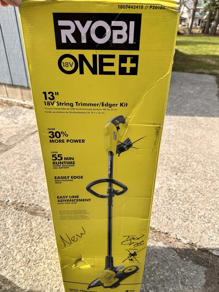 Ryobi ONE+ 18V 13-inString Trimmer/Edger 2025 Date Code. New Open Box. Tool Only