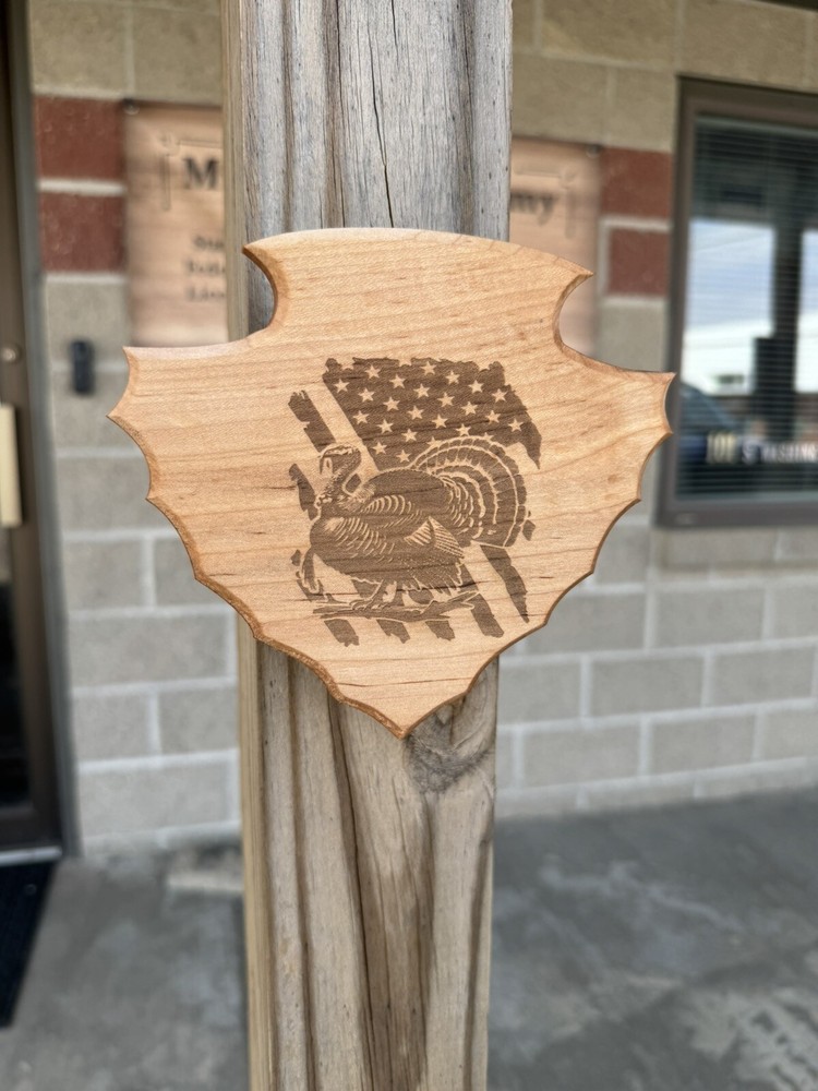 Turkey Tail & Beard Hardwood Plaque