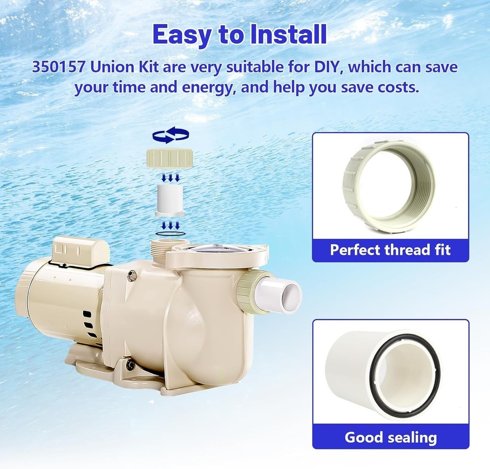 Pool Pump Union Fittings Replacement Pentair SuperFlo & Variable…