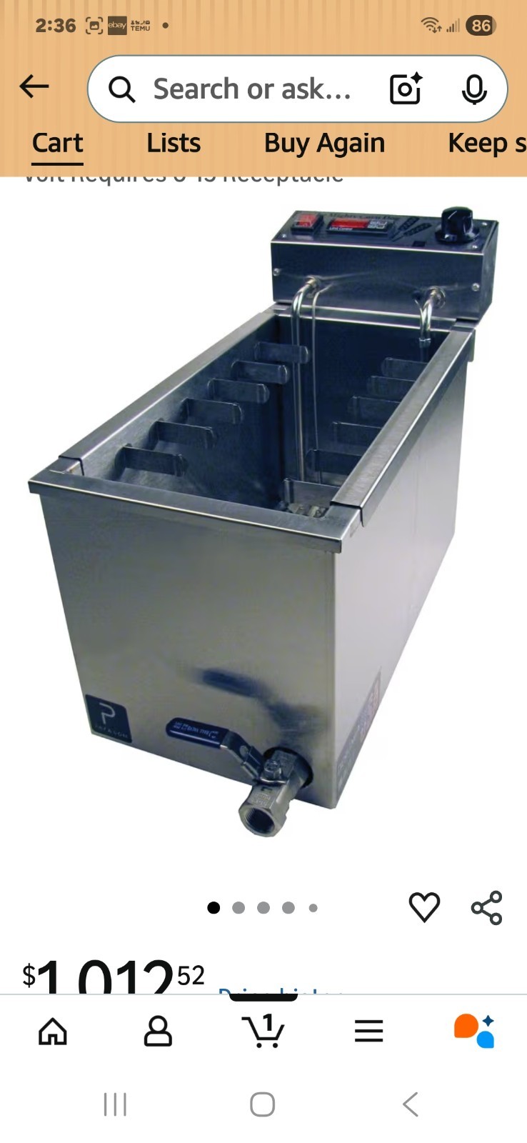 Paragon Mighty Corn Dog ParaFryer 3000 Countertop Electric Deep Fat Fryer 1 Pot