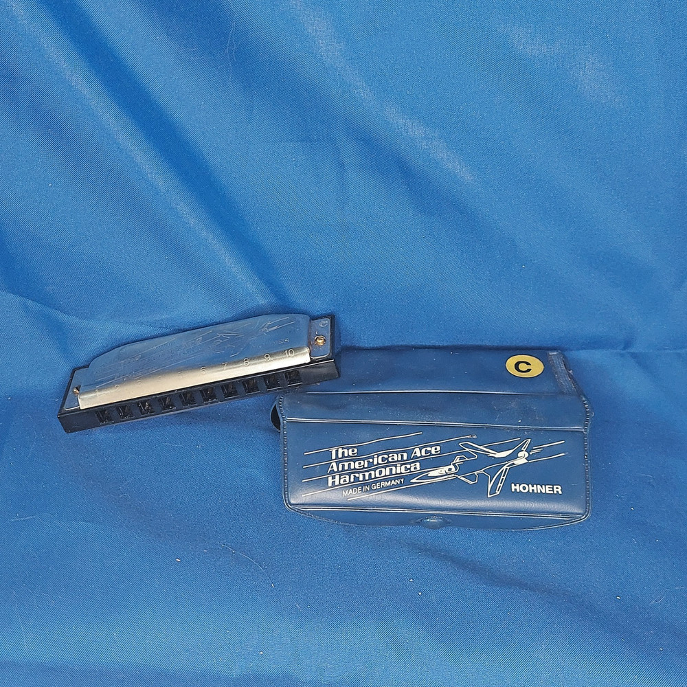 American Ace Harmonica Hohner in Original case. German Made C