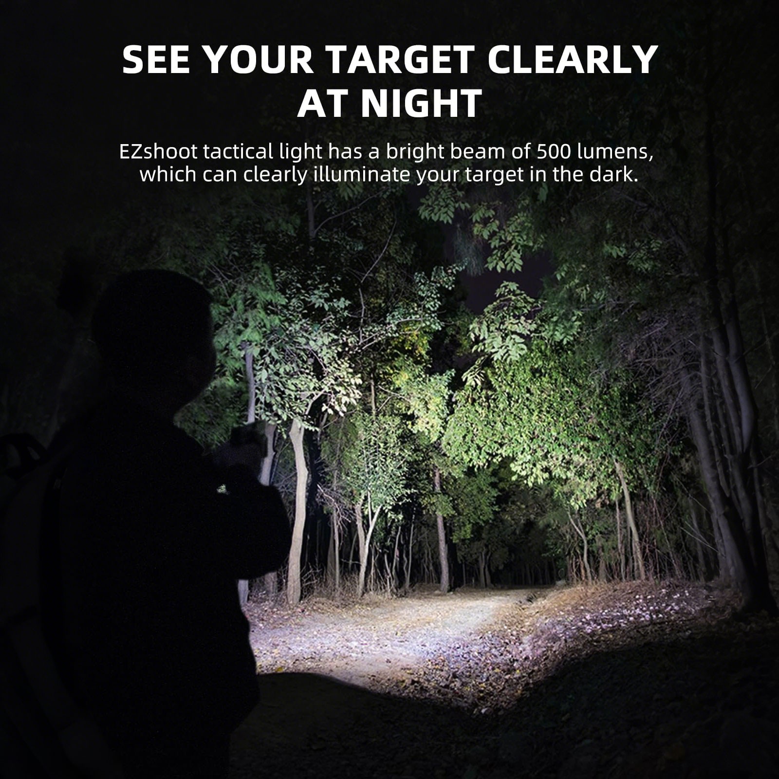 500 Lumens Pistol Flashlight 4 Rails Mounted USB Rechargeable LED Light HOT SALE