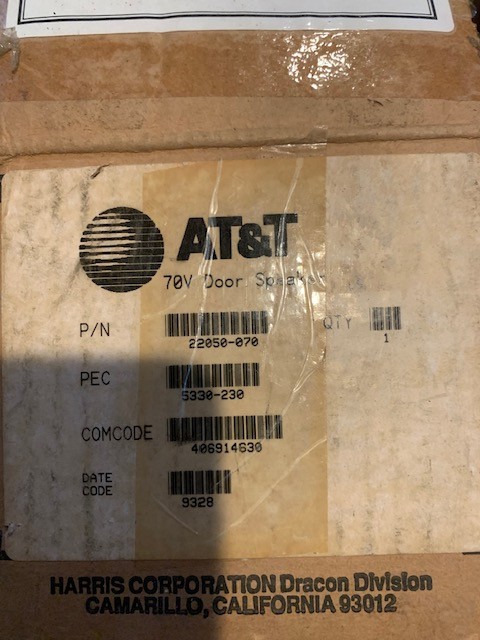 AT&T Intercom Speaker, For Inside Wall, Open Box, By Harris Corp