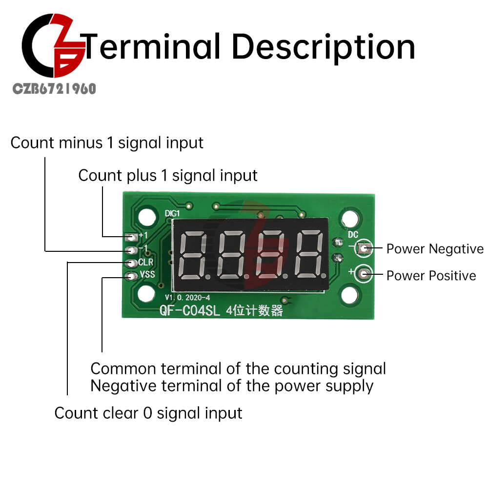 DC4-25V 4-digit Electronic Digital Counter Module With Power Cut Memory Function