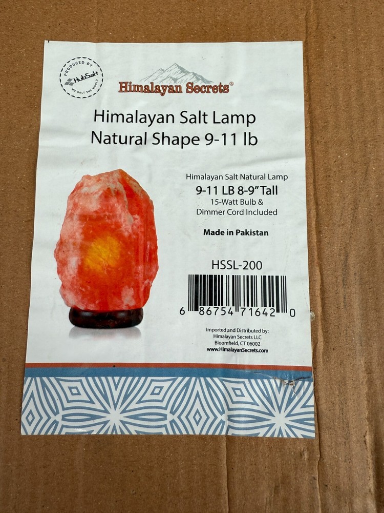 Himalayan Secrets Salt Lamp 9-11lbs with dimmer switch