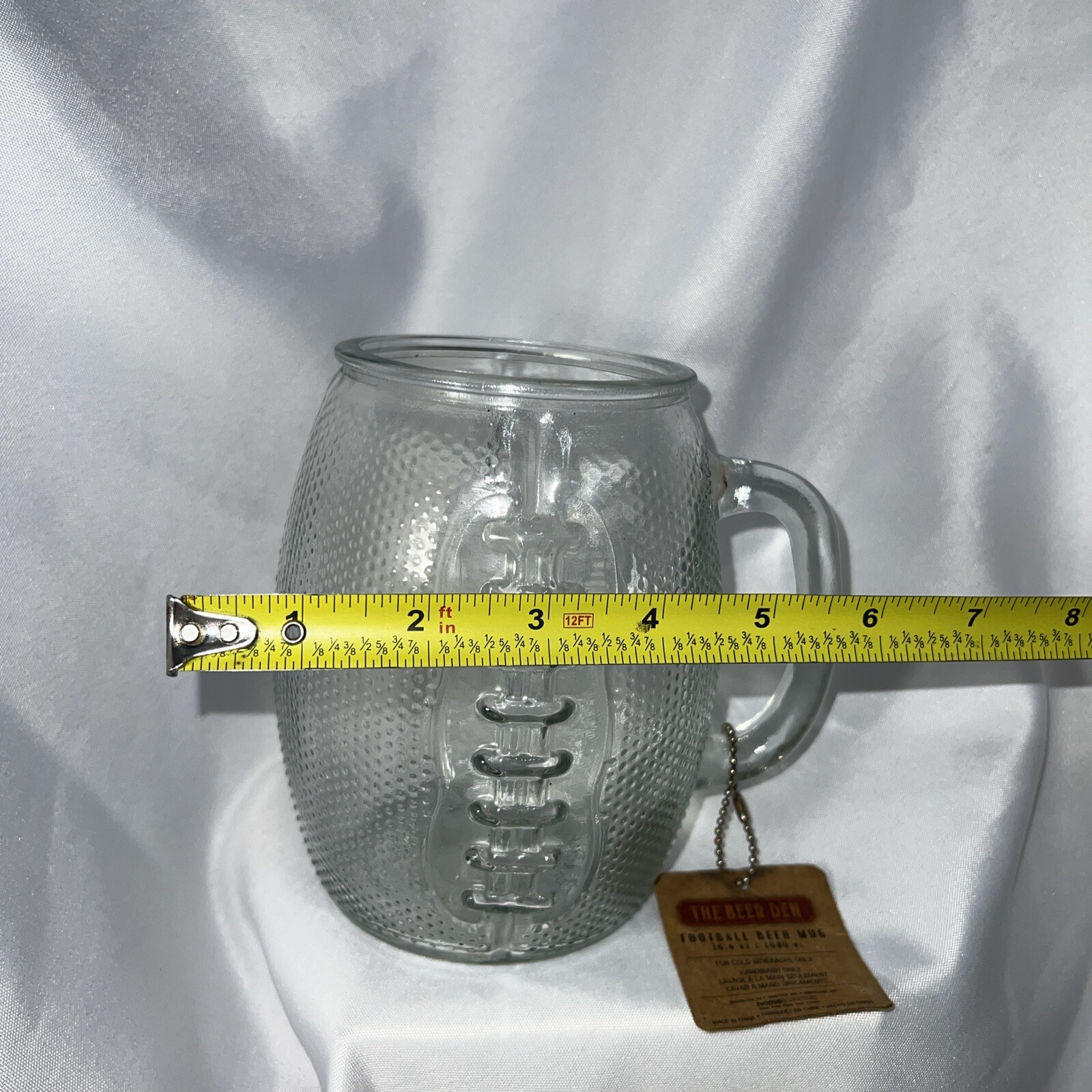 Home Essentials The Beer Den 36 oz Football Beer Mug Glass
