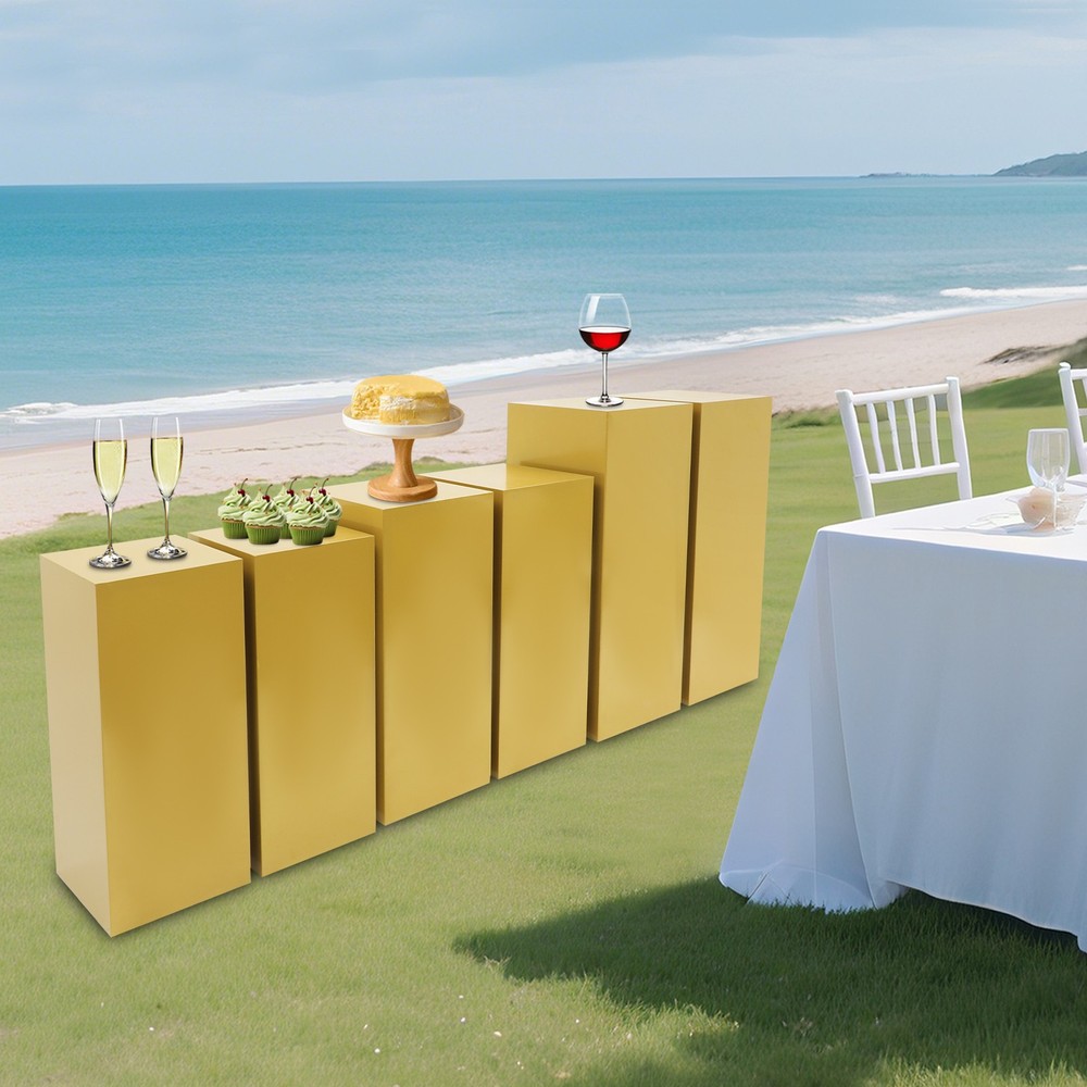 6Pcs Display Pedestal Stands Multi-function Showing Pillars for Birthday Wedding