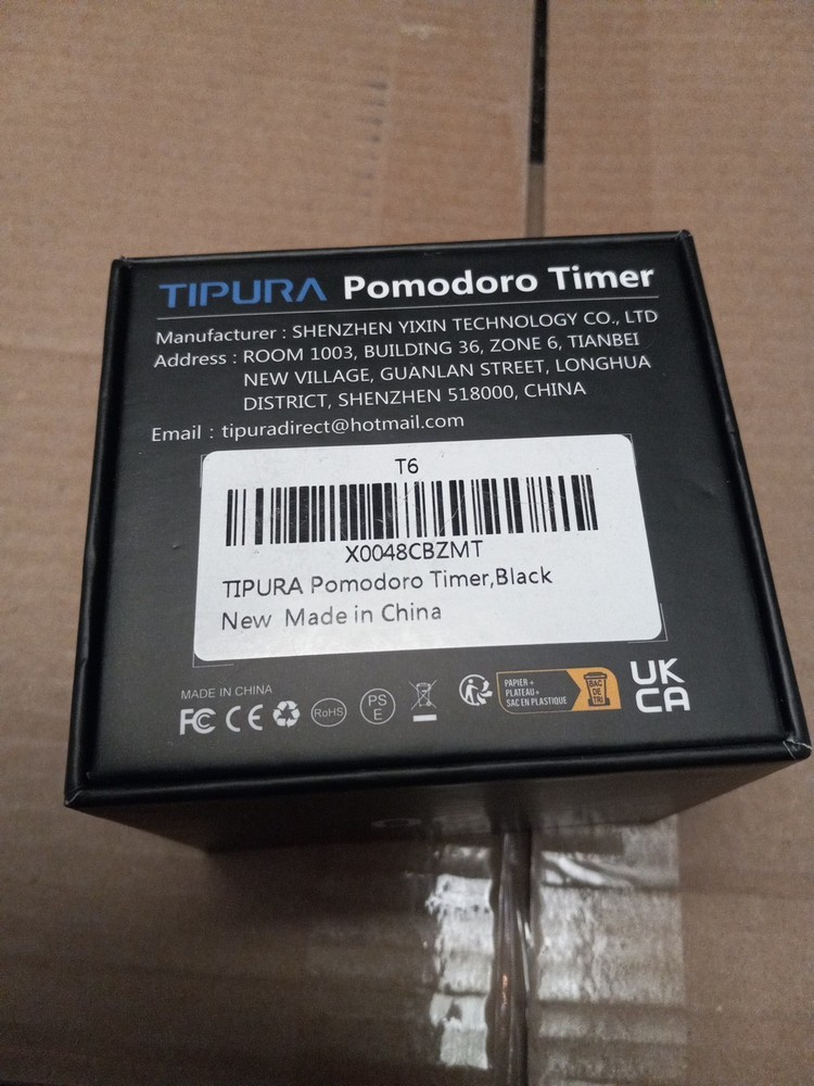 Tipura Pomodoro Timer Hexagon Black New