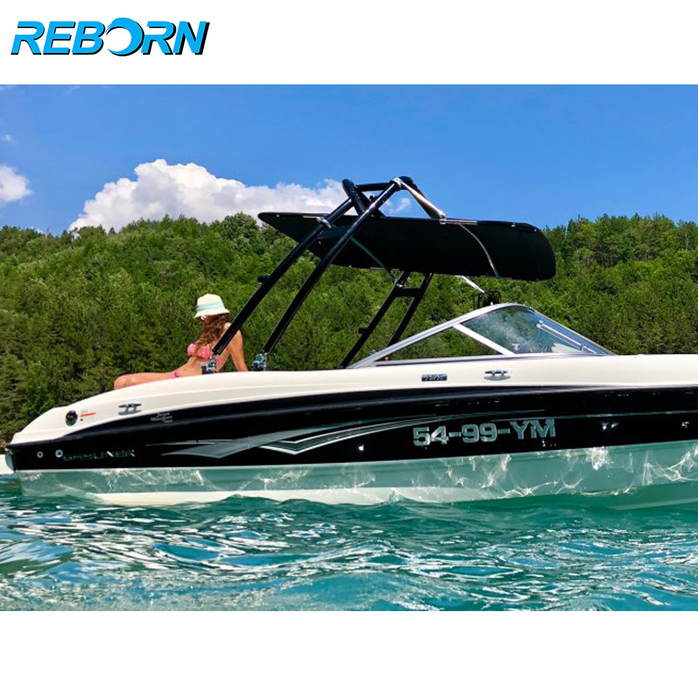 Black Reborn Launch Forward-facing Wakeboard Tower Fast Install & Fold Down