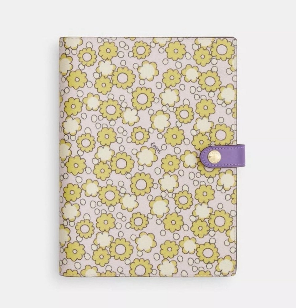 Coach Notebook with Floral Print - Lilac/Multi