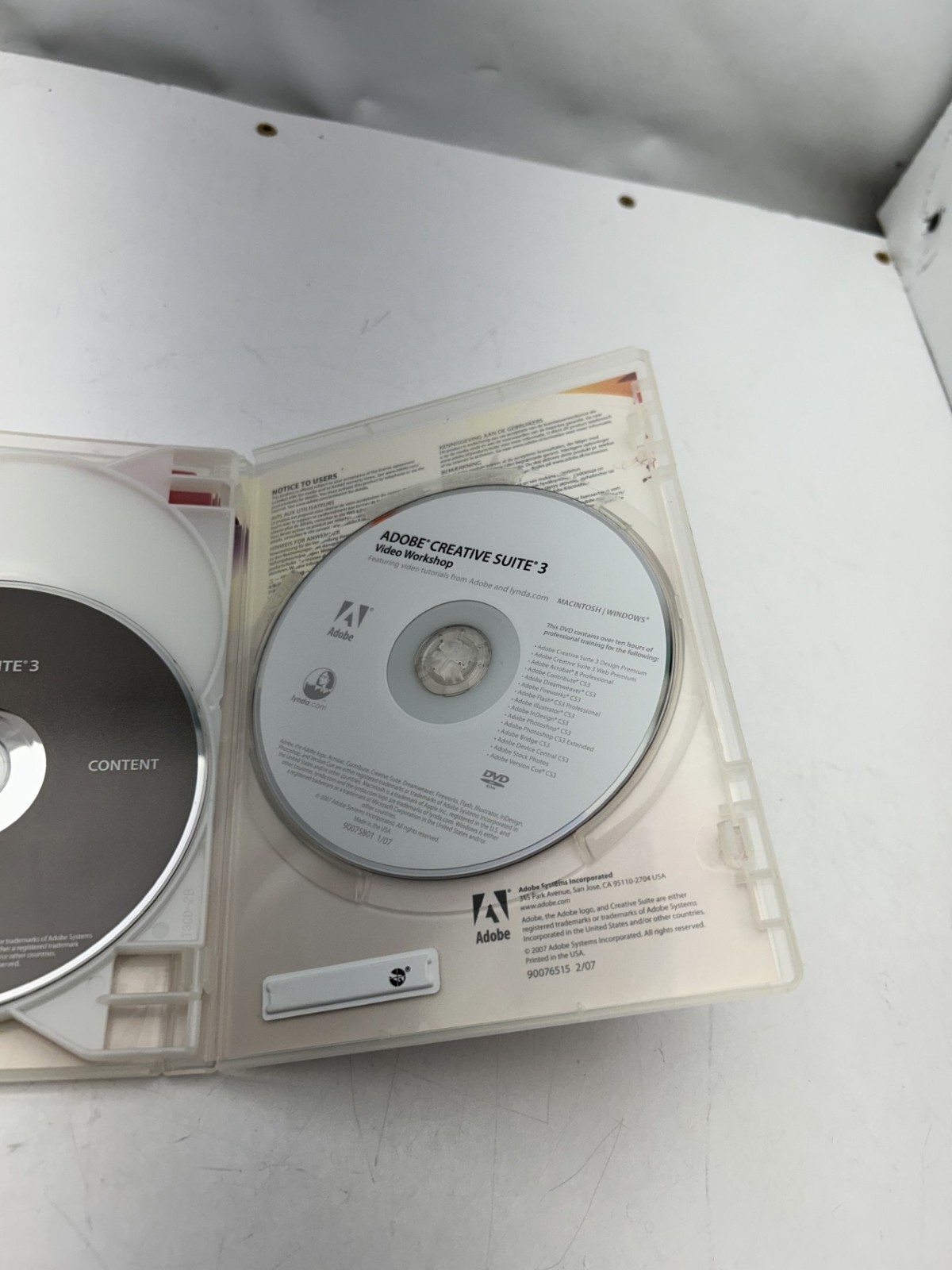 Adobe Creative Suite 3 Design Standard Software For Windows & Mac 2007 3 Disc