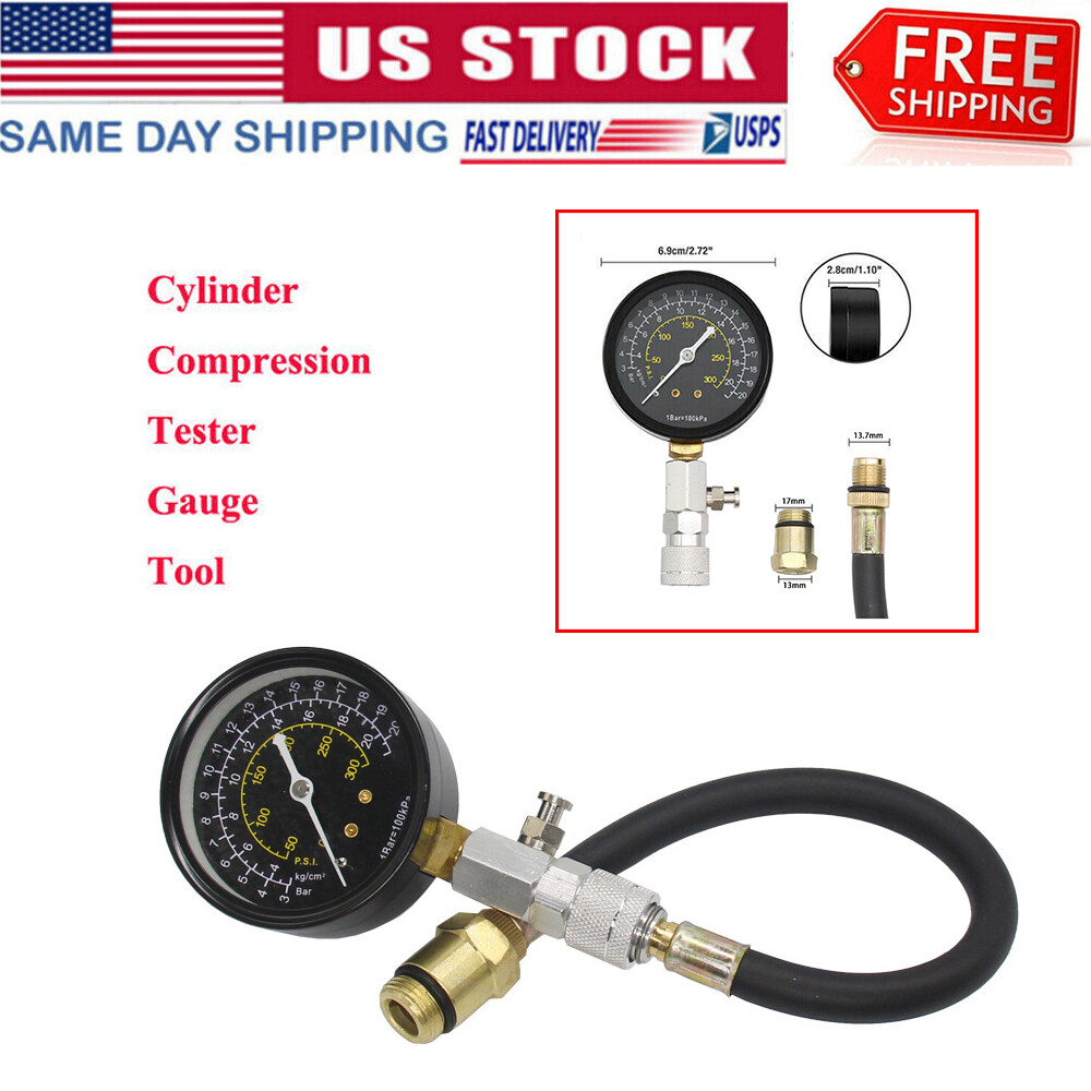 Engine Cylinder Compression Gauge Tester Kit Gas Engine Diagnostic Testing Tool