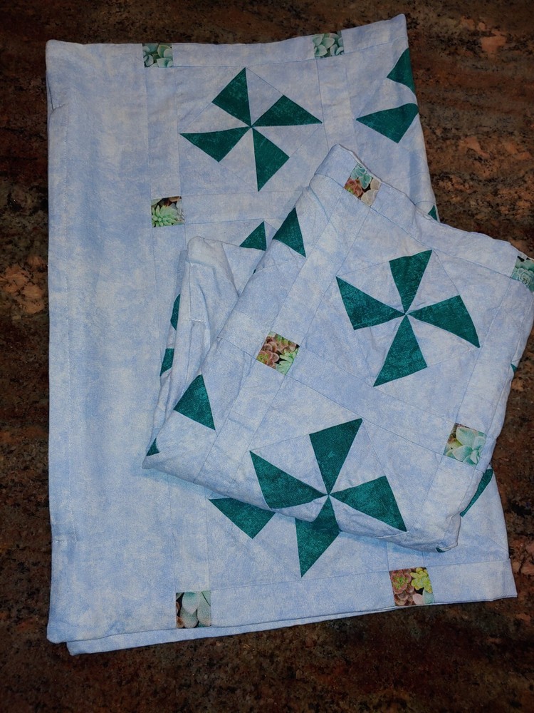 2 Machine Stitched STD Windmill Handmade Pillowcases Zip 25x18
