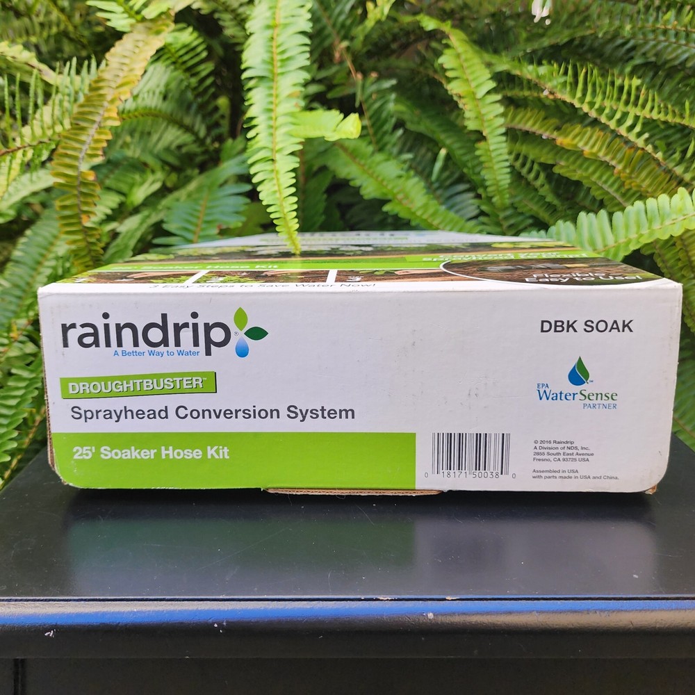 Raindrip 25' Soaker Hose Kit Sprayhead Conversion System Droughtbuster Drip NIB